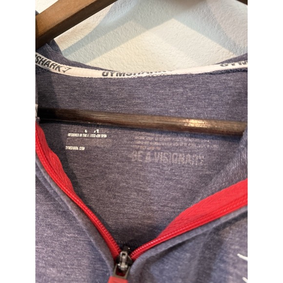 GYMSHARK Jacket Womens M Gray/Red Zip Hooded‎ Sweatshirt Long Sleeve Hoodie - Picture 4 of 5